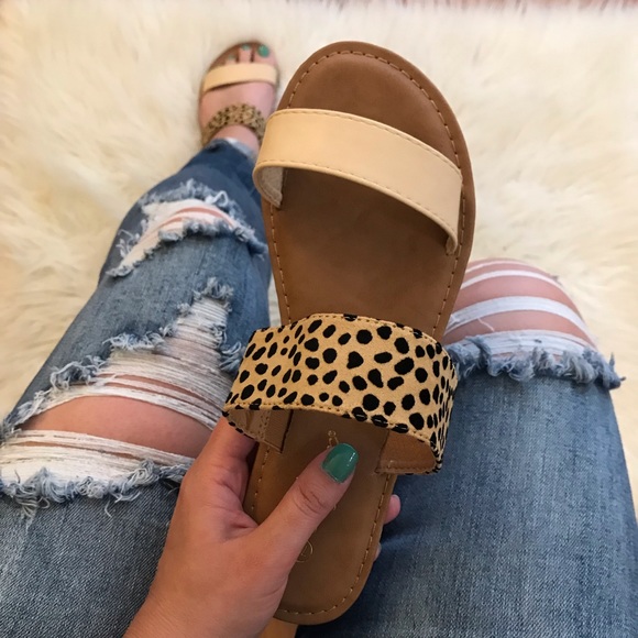 Cleo Double Banded Leopard Sandals - Picture 10 of 13